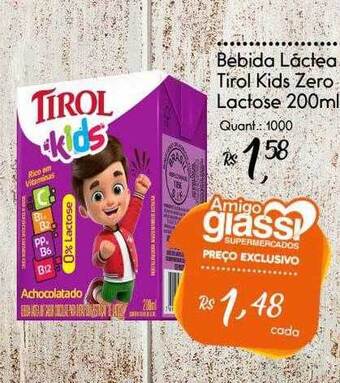 Giassi Supermercados Bebida lactea tirol kids zero lactose oferta