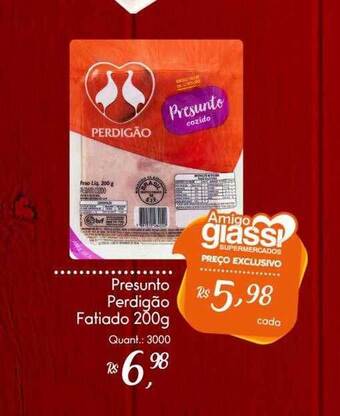Presunto perdigão fatiado