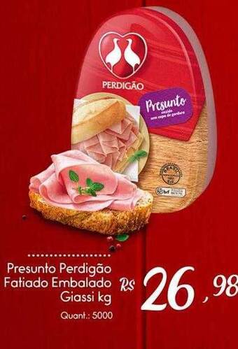 Giassi Supermercados Presunto perdigão fatiado embalado giassi kg oferta