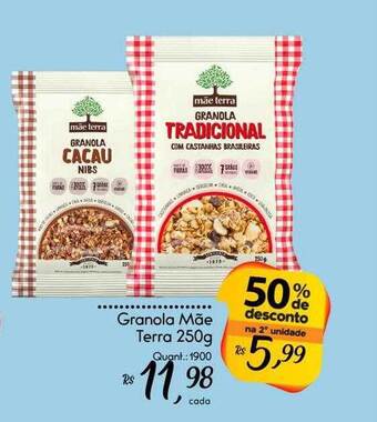 Giassi Supermercados Granola mãe terra 50% de desconto na 2a unidade oferta