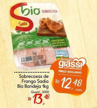 Giassi Supermercados Sobrecoxas de frango sadia bio oferta