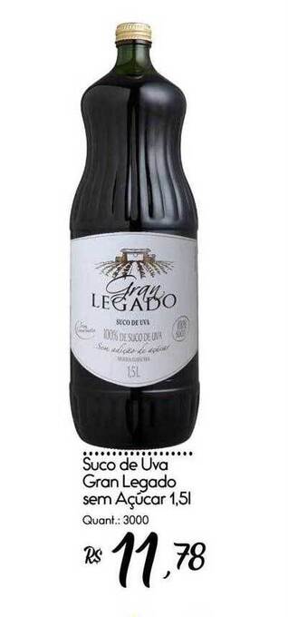 Giassi Supermercados Suco de uva gran legado sem açucar oferta