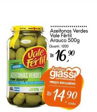 Giassi Supermercados Azeitonas verdes vale fértil arauco oferta