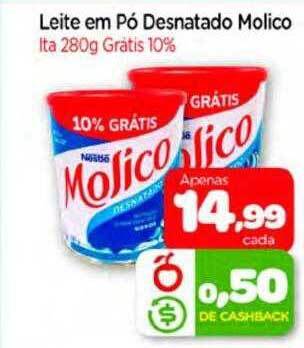 Nordestão Leite em pó desnatado molico oferta
