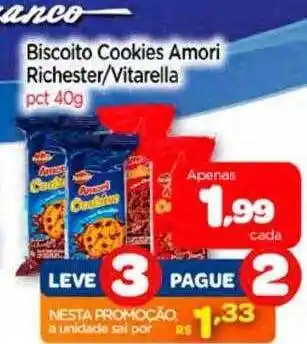 Nordestão Biscoito cookies amori richester vitarella oferta