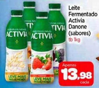 Nordestão Leite fermentado activia danone oferta