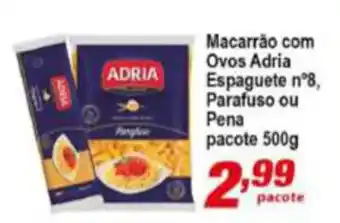 Ricoy Supermercados Macarrao com ovos Adria espaguete n8, Parafuso ou Pena pacote 500g oferta
