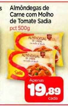 Nordestão Almôndegas de carne com molho de tomate sadia oferta