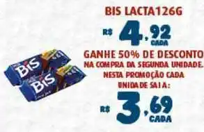 Bahamas Supermercados Bis Lacta 50% De Desconto Na Compara Da Segunda Unidade 126g oferta