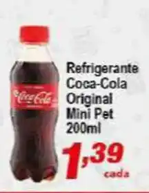 Ricoy Supermercados Refrigerante Coca Cola Original Mini pet 200ml oferta