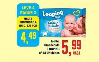 Toalha Umedecido Looping C- 48 Unidades