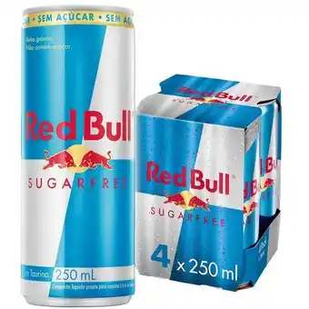 Carrefour Energético sem açúcar red bull energy drink sugarfree, 250 ml (4 latas) oferta