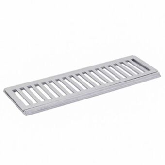 Leroy Merlin Grelha e porta grelha para pedestres com baixa vazão de alumínio escovada 15x50cm cinza lg mais oferta