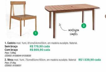Leroy Merlin Cadeira, mesa oferta