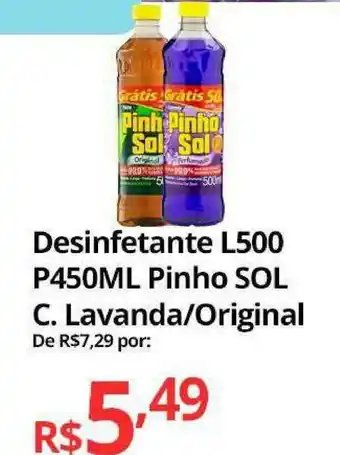 Supermercados Baklizi Desinfetante L500 P450ml Pinho Sol C. Lavanda-original oferta