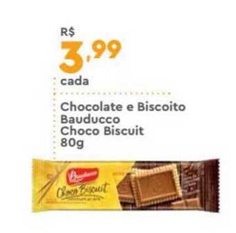 Supper Rissul Chocolate E Biscoito Bauducco Choco Biscuit 80g oferta