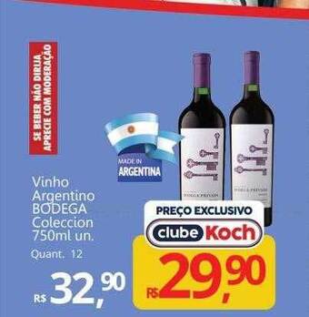 Supermercados Koch Vinho argentino bodega colección oferta
