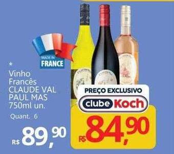 Supermercados Koch Vinho francês claude val paul mas oferta