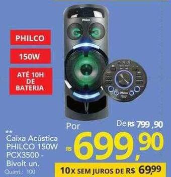 Supermercados Koch Caixa acústica philco 150w pcx3500 bivolt oferta