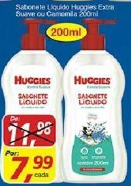 Supermercados Guanabara Sabonete Liquido Huggies Extra Suave ou Camomilla 200ml oferta