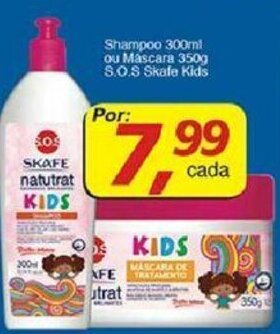 Supermercados Guanabara Shampoo 300ml ou Mascara 350g S.O.S Skafe Kids oferta