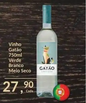 Paulistão Supermercados Vinho gatão verde branco meio seco oferta