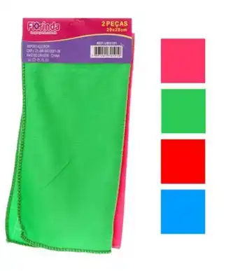 Freitas Varejo Jogo de panos multiuso 2 peças colorido florinda 30x30cm ub0191 oferta