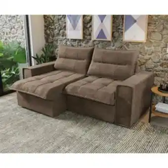 Lojas Certel Sofá retrátil reclinável lyra kappesberg marrom oferta
