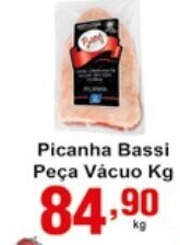 Rossi Supermercado Picanha Bassi peca vacuo 1kg oferta