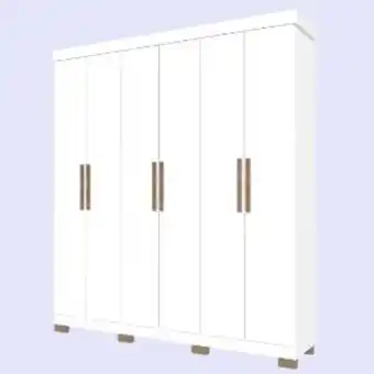 Lojas Guido Roupeiro 6 portas avelan turim plus luxo 1,73m c/pes ./branco oferta