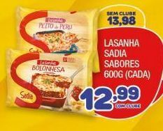 Costazul Supermercados Lasanha sadia sabores 600g (cada) oferta