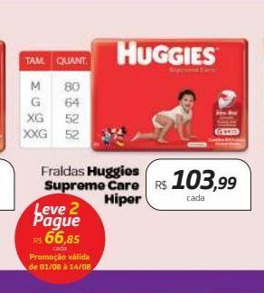 Drogal Fraldas huggies supreme care hiper oferta