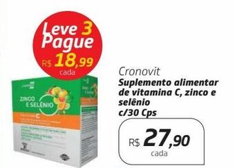 Drogal Cronovit suplemento alimentar de vitamina c, zinco e selênio c/30 cps oferta