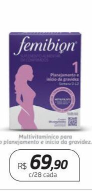Drogal Femibion multivitaminico para planeamiento e inicio da gravidez c/28 cada oferta