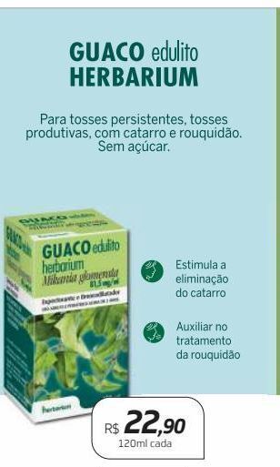 Drogal Guaco edulito herbarium 81,5mg/ml 120ml cada oferta