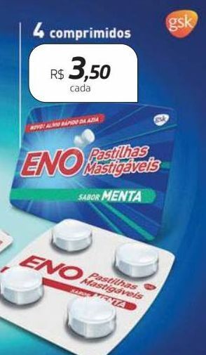 Eno pastillhas mastigáveis 4 comp