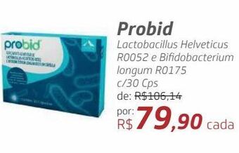 Drogal Probid lactobacillus helveticus r0052 e bifidobacterium longum r0175 c/30 cps oferta