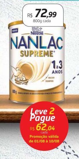 Drogal Nestlé nanlac supreme 1 a 3 anos 800g oferta