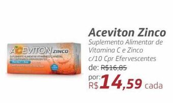 Drogal Aceviton zinco suplemento alimentar de vitamina c e zinco c/10 cpr efervescentes oferta