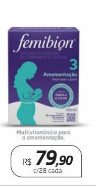 Drogal Femibion multivitaminico para a amamentação c/28 cada oferta