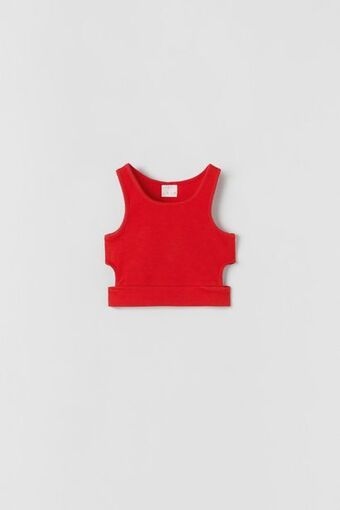 ZARA Camiseta com nervuras cut out oferta