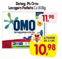 Cercadão Deterg. po Omo Lavagem Perfeita cx 800g oferta