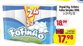 Cercadão Papel hig. Fofinho Folha Simples 30m oferta