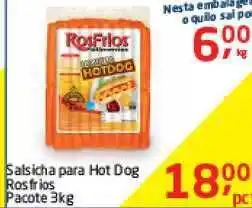 Tenda Atacado Salsicha Para Hot Dog Rosfrios 3kg oferta