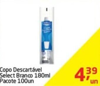 Tenda Atacado Copo descartavel Select Branco 180ml Pacote 100un oferta