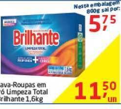 Tenda Atacado Lava Roupas Em Pó Limpeza Total Brilhante 1.6kg oferta