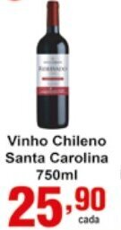 Rossi Supermercado Vinho Chileno Santa Carolina 750ml oferta