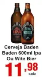 Rossi Supermercado Cerveja Baden Baden 600ml Ipa ou Whit Bier oferta