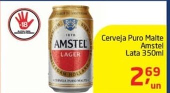 Tenda Atacado Cerveja Puro Malte Amstel lata 350ml oferta