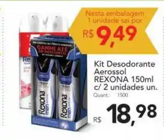 Supermercados Koch Kit Desodorante Aerossol Rexona 150ml oferta